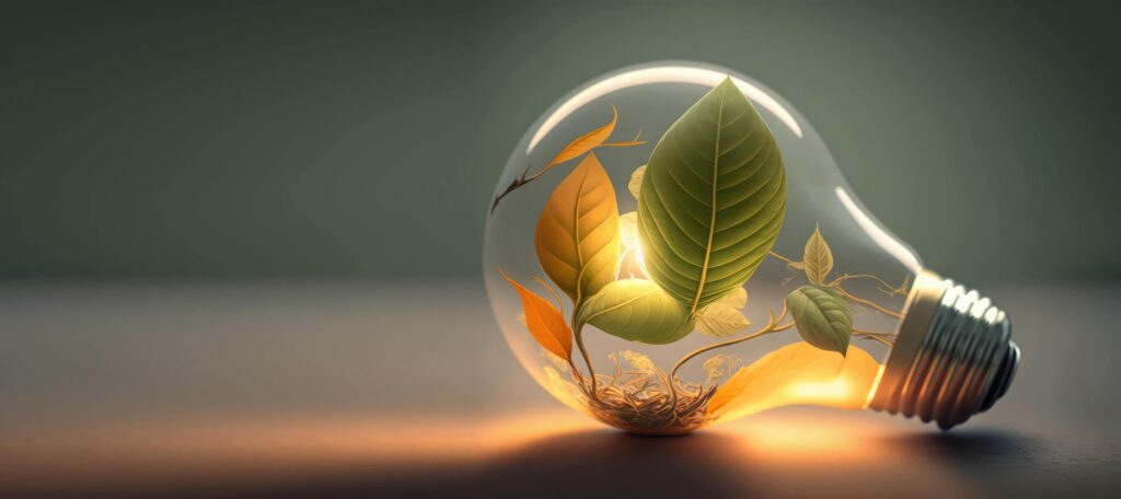 Light Bulb with nature inside